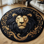 Majestic Lion Round Mat Rug - Nature Design | Serene Home Decor