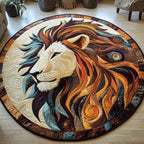 Majestic Lion Round Mat Rug - Nature Design | Serene Home Decor