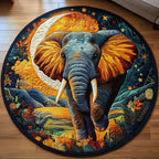 Majestic Matriarch Round Mat Rug - washable non-slip printed rug