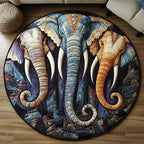 Majestic Path Round Mat Rug - washable non-slip printed rug