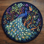 Majestic Plumage Round Mat Rug - washable non-slip printed rug