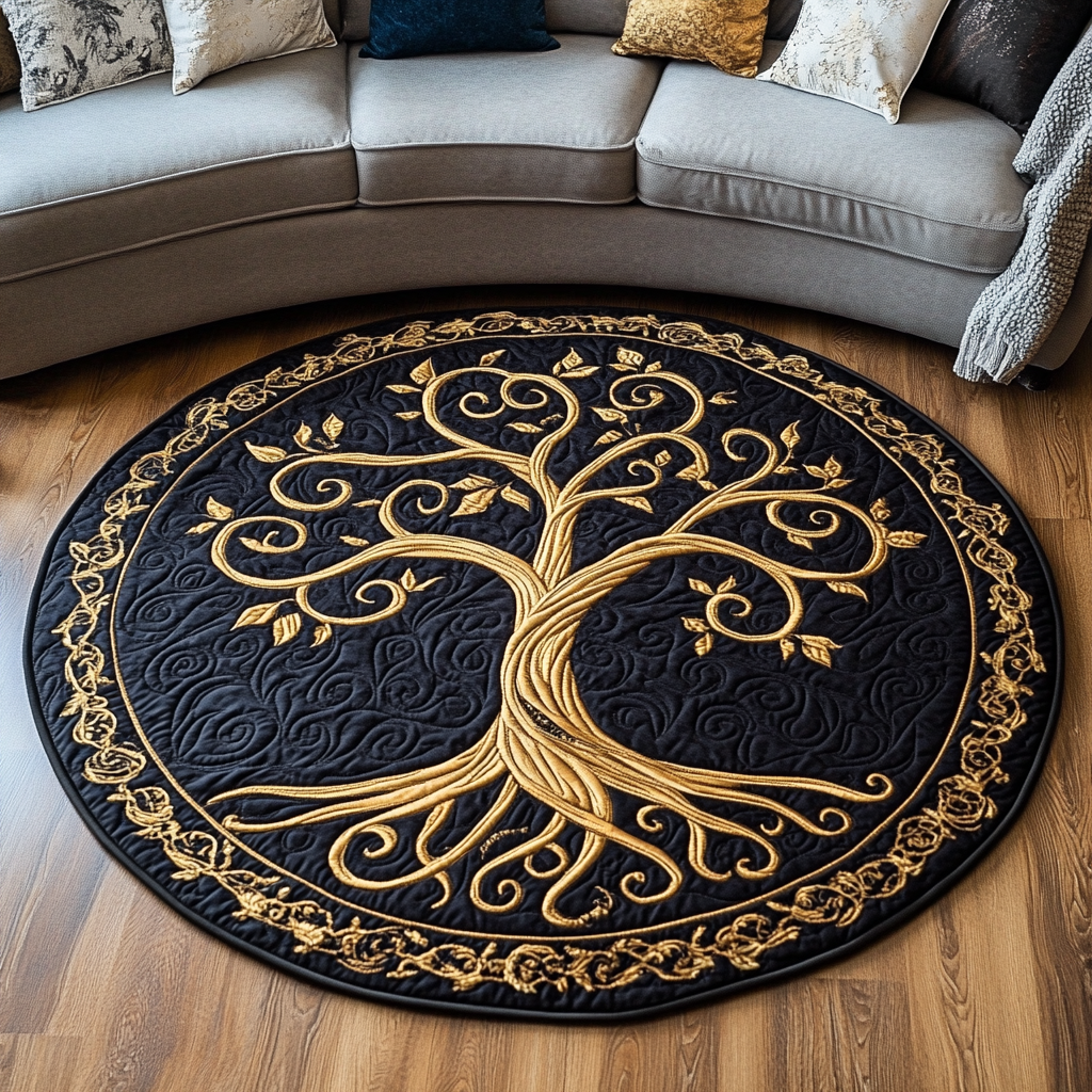 Majestic Tree Round Mat Rug