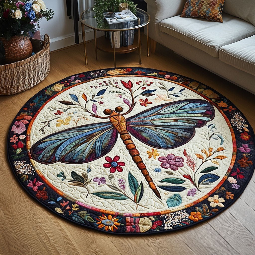 Majestic Wings Round Mat Rug - washable non-slip printed rug