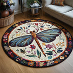 Majestic Wings Round Mat Rug - washable non-slip printed rug