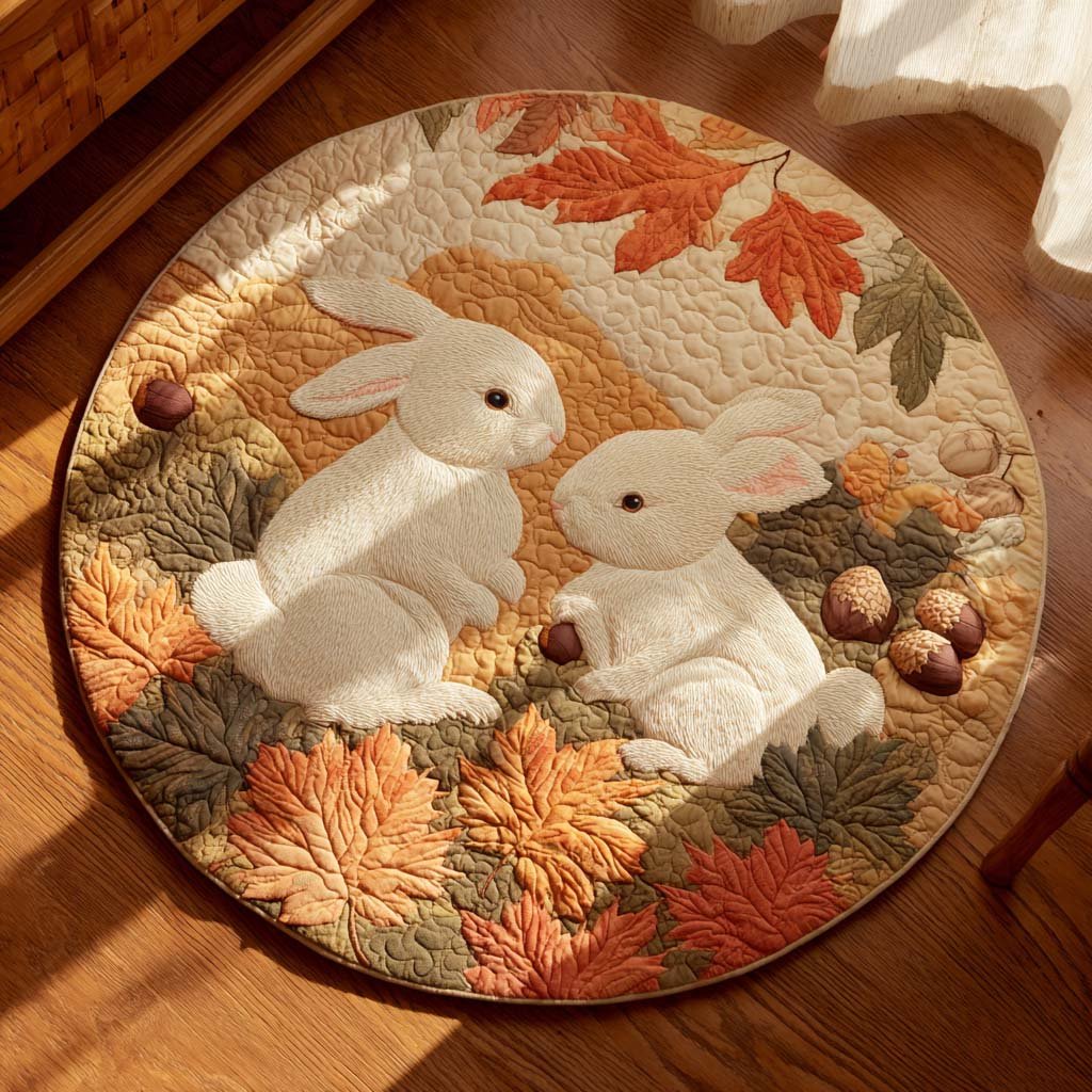 Maple Hop Round Mat Rug - washable non-slip printed rug