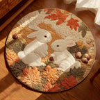 Maple Hop Round Mat Rug - washable non-slip printed rug