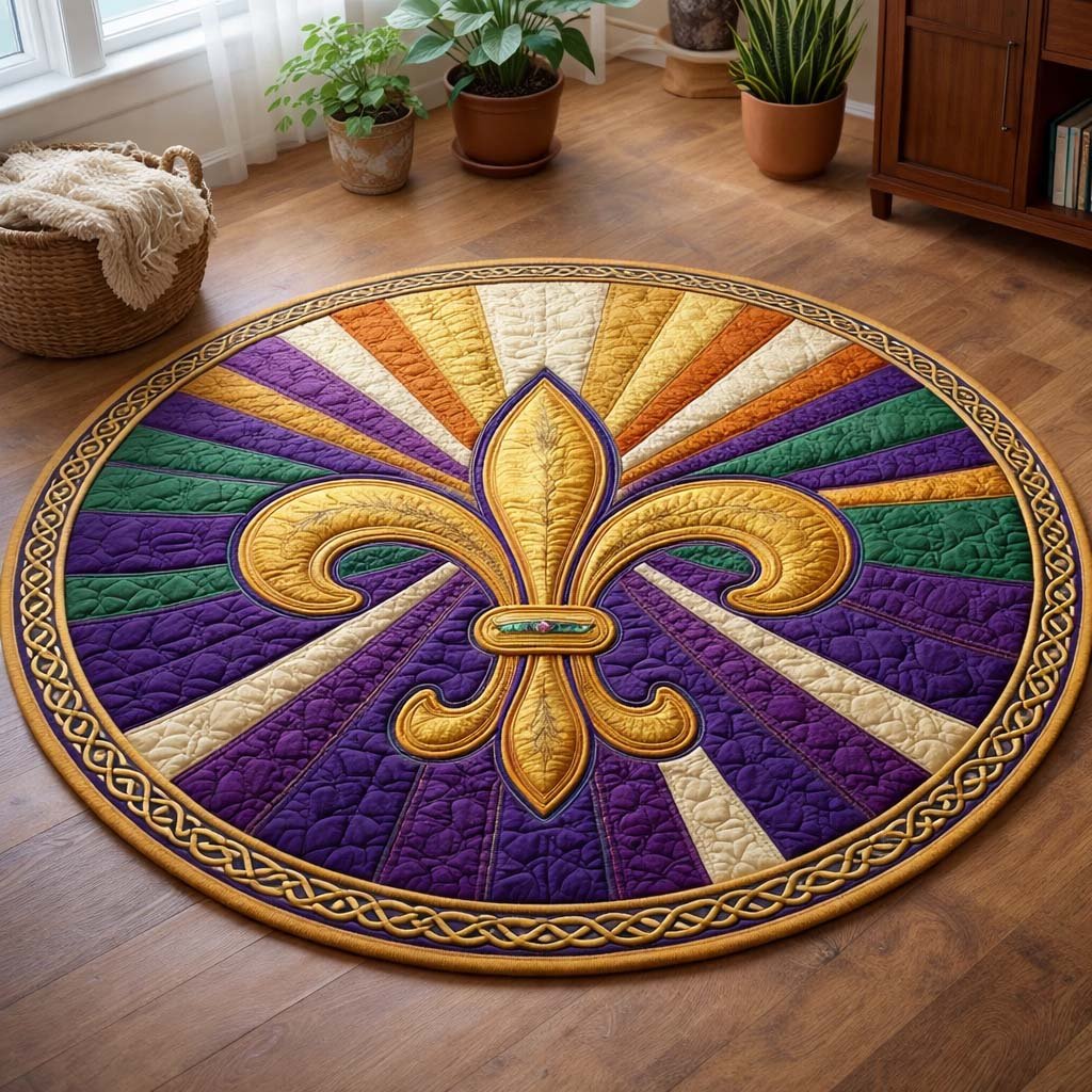 Mardi Gras Round Mat Rug - Nature Design | Serene Home Decor