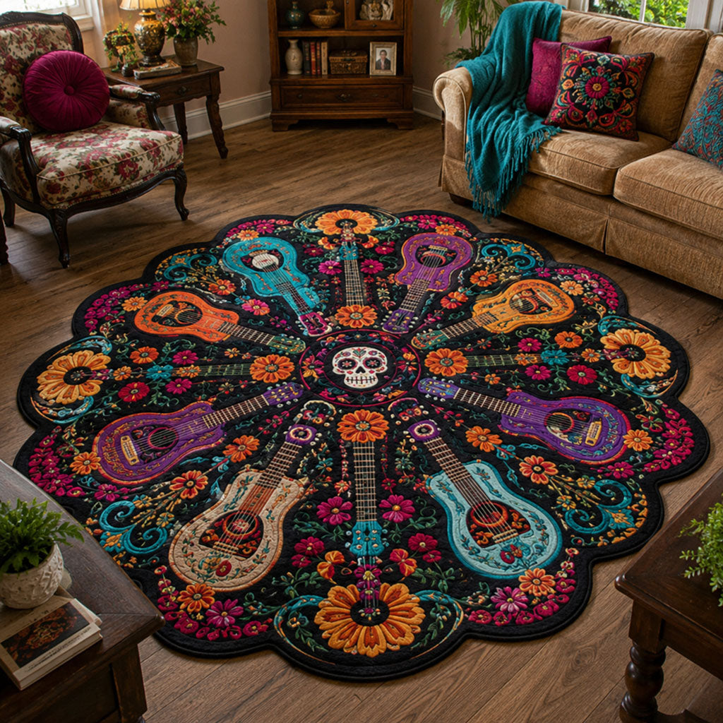 Mariachi Moonlight Custom Shape Area Rug - Nature Design | Die-Cut Non-Slip Rug - washable non-slip printed rug