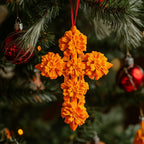 Marigold Cross Christmas Ornament