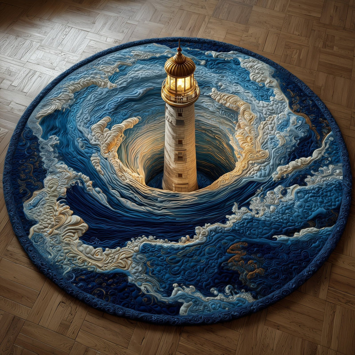 Marine Sinkhole (Design 5) Round Mat Rug - washable non-slip printed rug