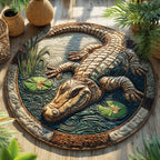 Marsh Stalker Round Mat Rug - washable non-slip printed rug