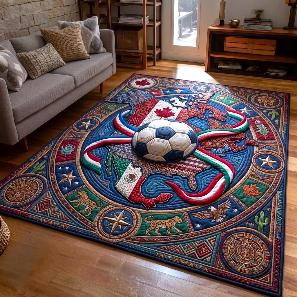 Match Day area rug in a living room
