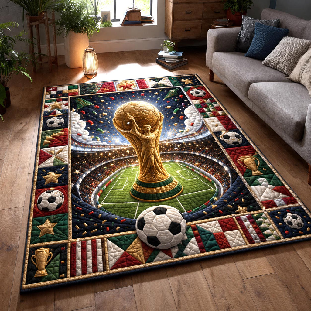 Match Day area rug in a living room