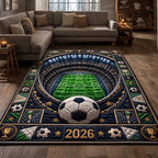 Match Day area rug in a living room