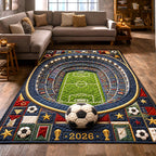 Match Day area rug in a living room