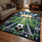 Match Day area rug in a living room