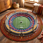Match Day Round Mat Rug - washable non-slip printed rug