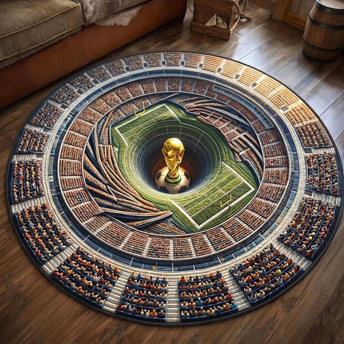Match Day Round Mat Rug - Nature Design | Serene Home Decor
