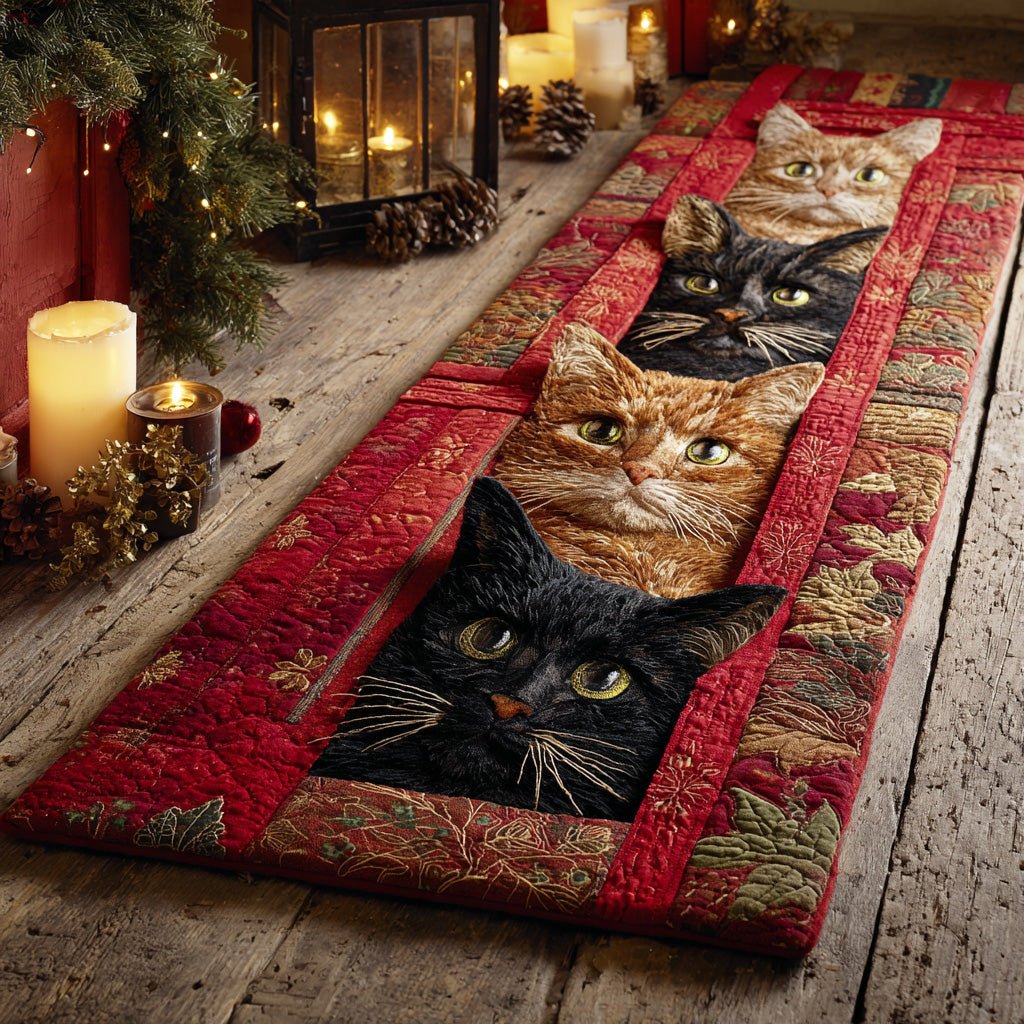 Meadow Color Cat Runner Carpet Runner Rug - Cute Pet Design | Animal Printed Runner Rug
