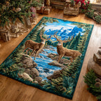 Meadow Deer area rug in a living room
