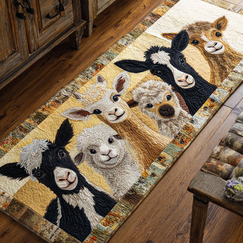 Meadow Family Runner Carpet Runner Rug - Cute Pet Design | Animal Printed Runner Rug