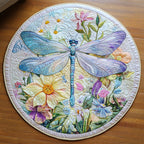 Meadow Grace Round Mat Rug - washable non-slip printed rug