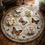 Meadow Harvest Round Mat Rug - washable non-slip printed rug