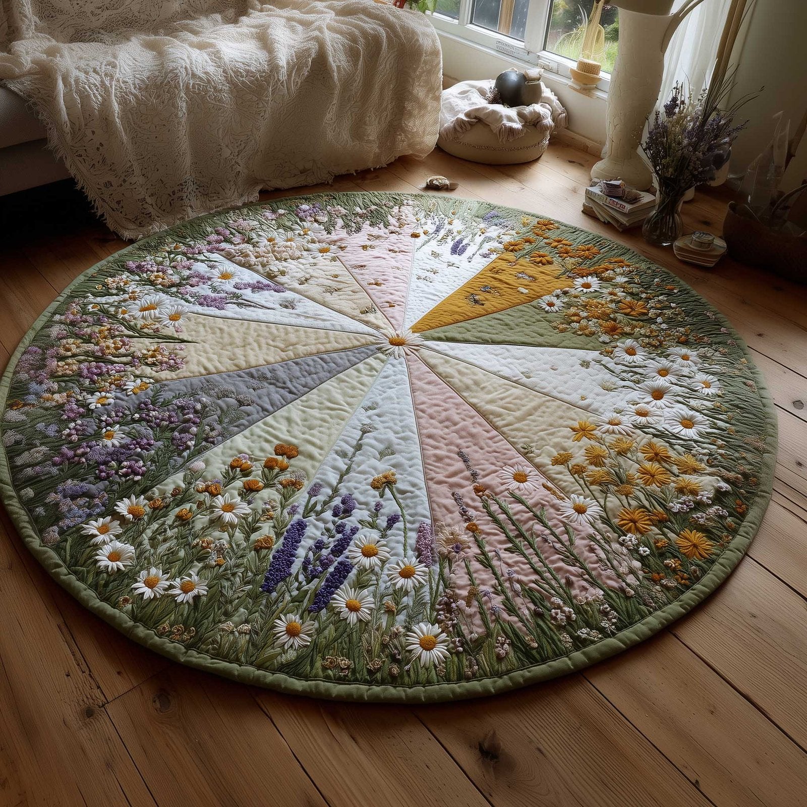 Meadow Harvest Round Mat Rug - Nature Design | Serene Home Decor