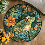 Meadow Leap Round Mat Rug - washable non-slip printed rug