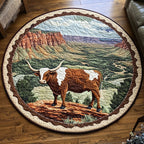 Meadow Majesty Round Mat Rug - washable non-slip printed rug