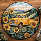 Meadow Ride Round Mat Rug - washable non-slip printed rug
