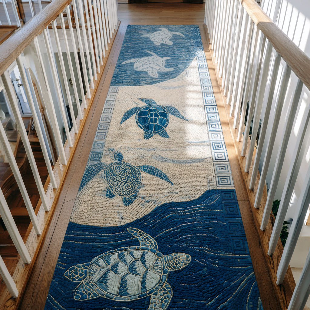Meadow Turtle Runner Carpet Runner Rug - Cute Pet Design | Animal Printed Runner Rug