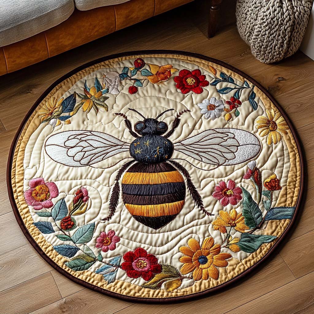 Meadow Whisper Round Mat Rug - Nature Design | Serene Home Decor