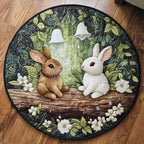 Meadow Whisper Round Mat Rug - washable non-slip printed rug
