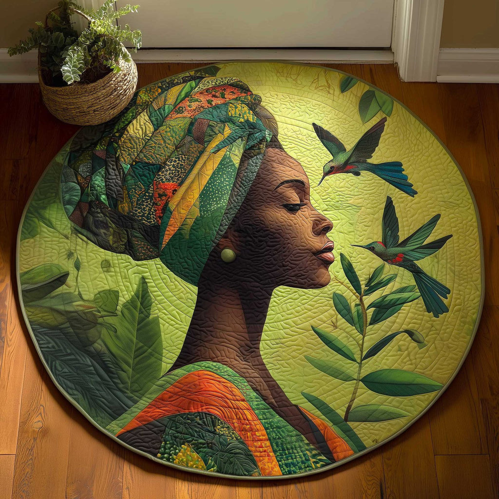 Melanin Bloom Round Mat Rug - Nature Design | Serene Home Decor