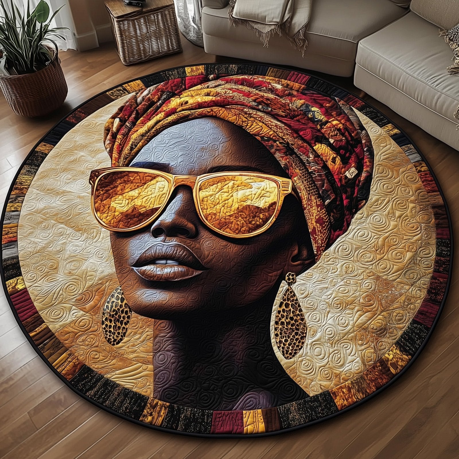 Melanin Crown Round Mat Rug - Nature Design | Serene Home Decor