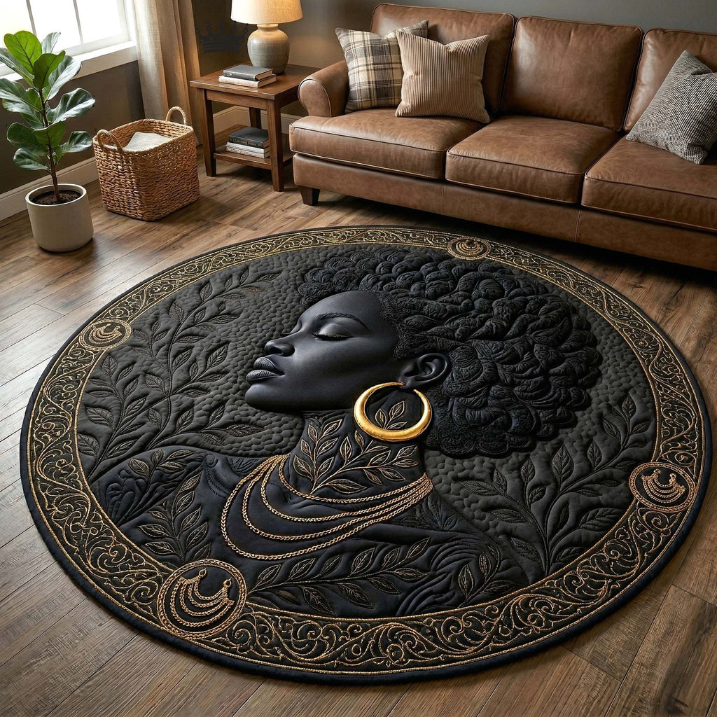Melanin Goddess Round Mat Rug - Nature Design | Serene Home Decor