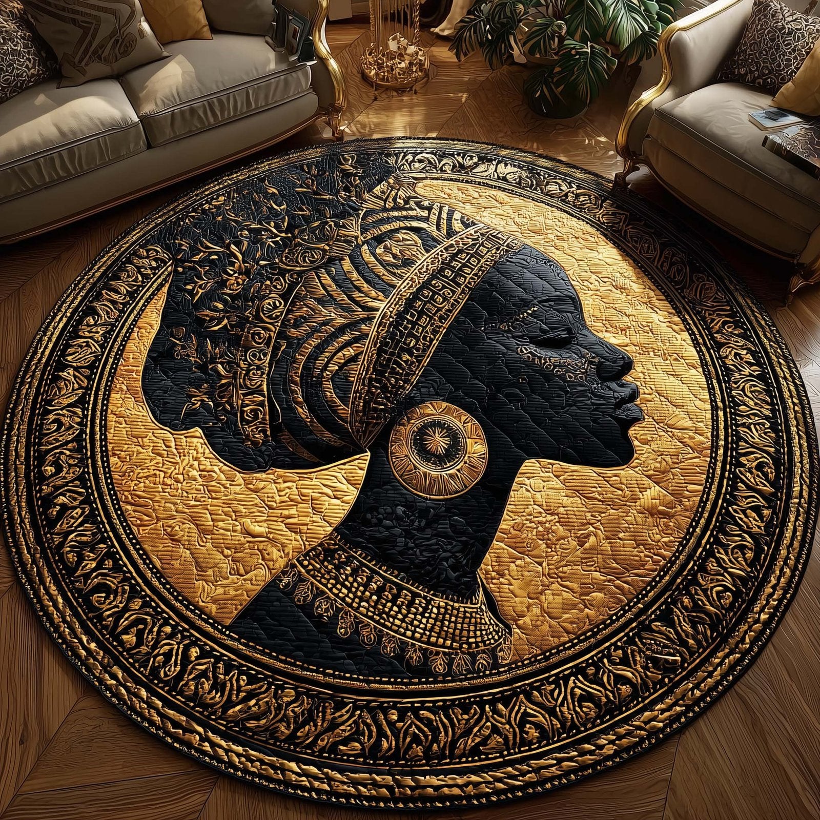 Melanin Legacy Round Mat Rug - Nature Design | Serene Home Decor