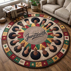 Melanin Legacy Round Mat Rug - washable non-slip printed rug