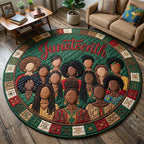 Melanin Legacy (Design 4) Round Mat Rug - washable non-slip printed rug