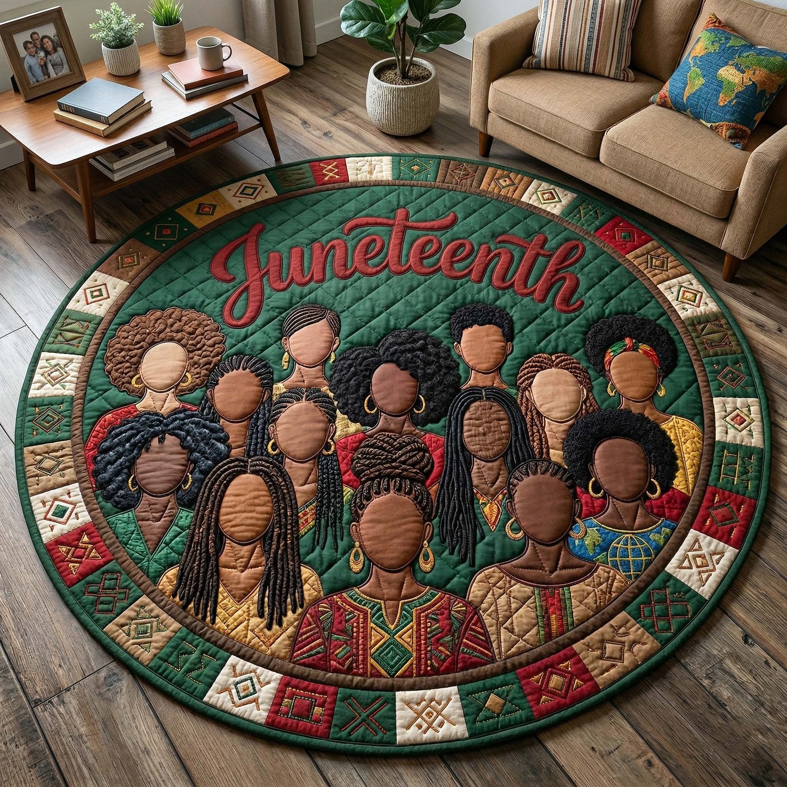 Melanin Legacy Round Mat Rug - Nature Design | Serene Home Decor