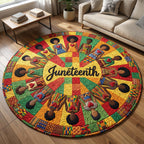 Melanin Legacy (Design 3) Round Mat Rug - washable non-slip printed rug