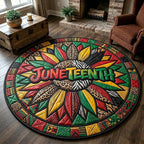 Melanin Legacy (Design 12) Round Mat Rug - washable non-slip printed rug
