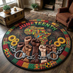 Melanin Legacy (Design 10) Round Mat Rug - washable non-slip printed rug