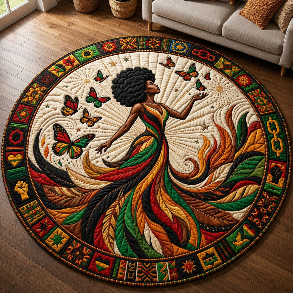 Melanin Queen Round Mat Rug - Nature Design | Serene Home Decor