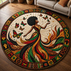 Melanin Queen Round Mat Rug - Nature Design | Serene Home Decor