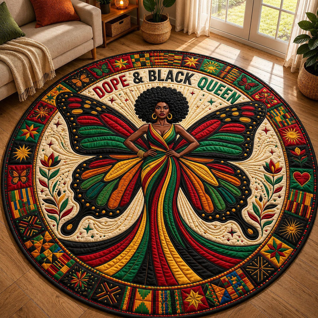 Melanin Queen Round Mat Rug - Nature Design | Serene Home Decor