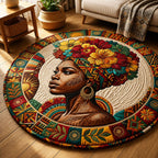 Melanin Queen Round Mat Rug - Nature Design | Serene Home Decor