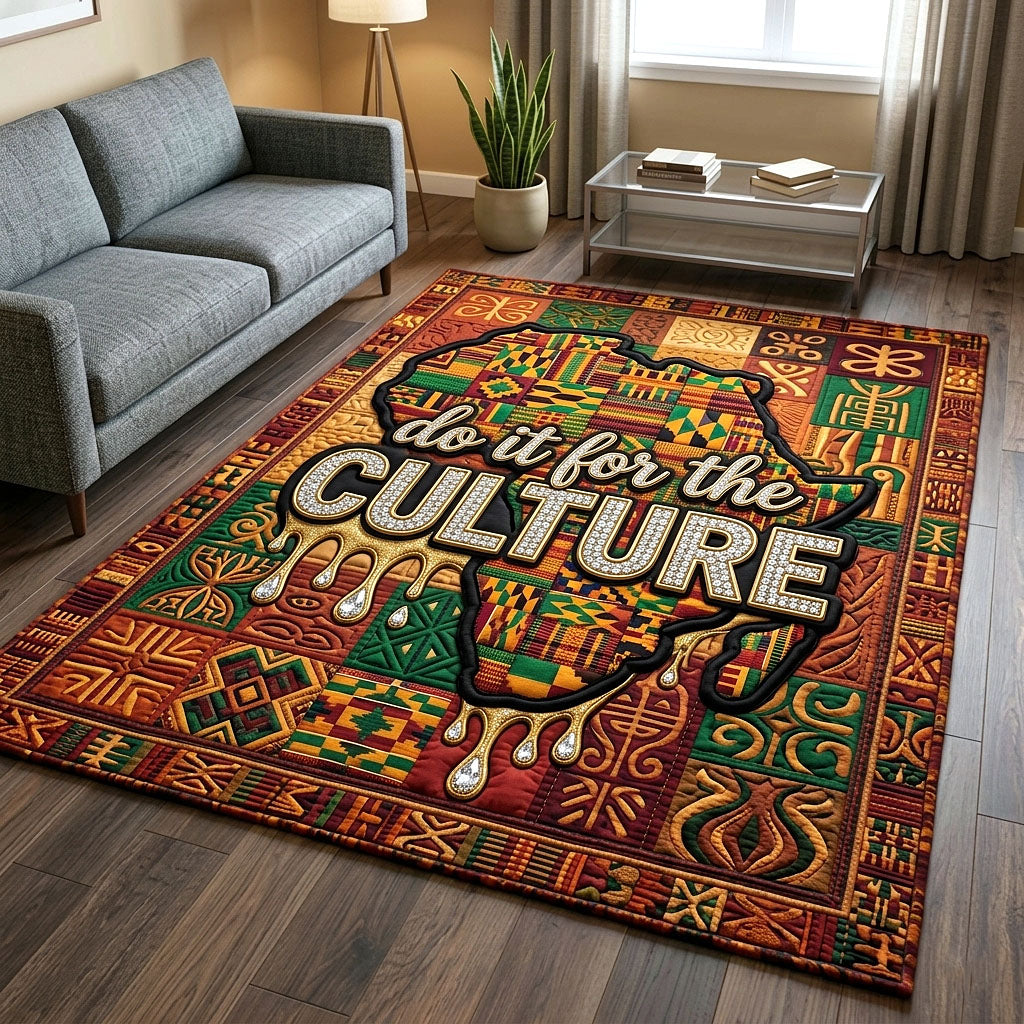 Melanin Unity area rug in a living room