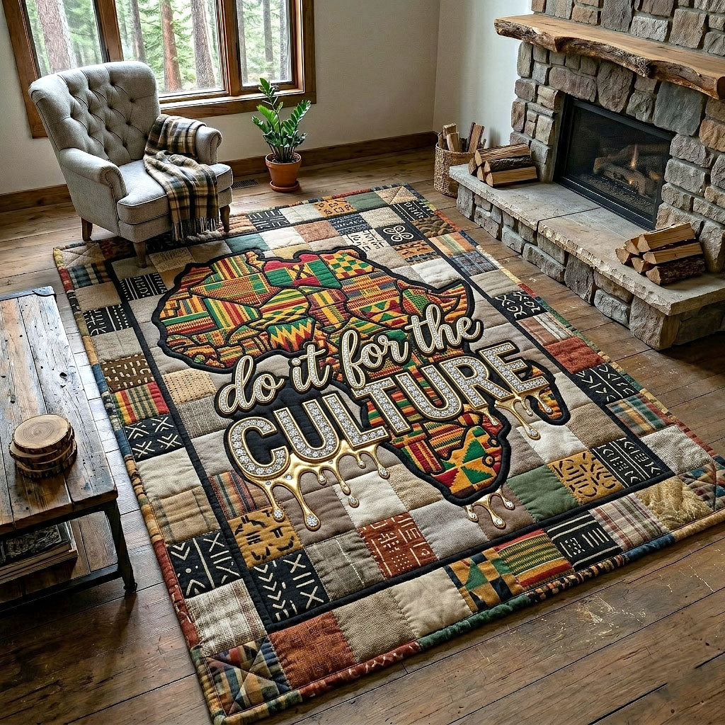 Melanin Unity area rug in a living room
